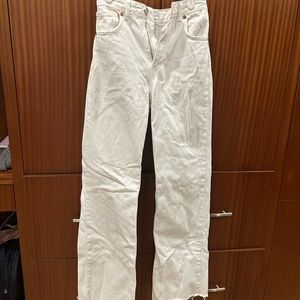 white zara wide leg jeans